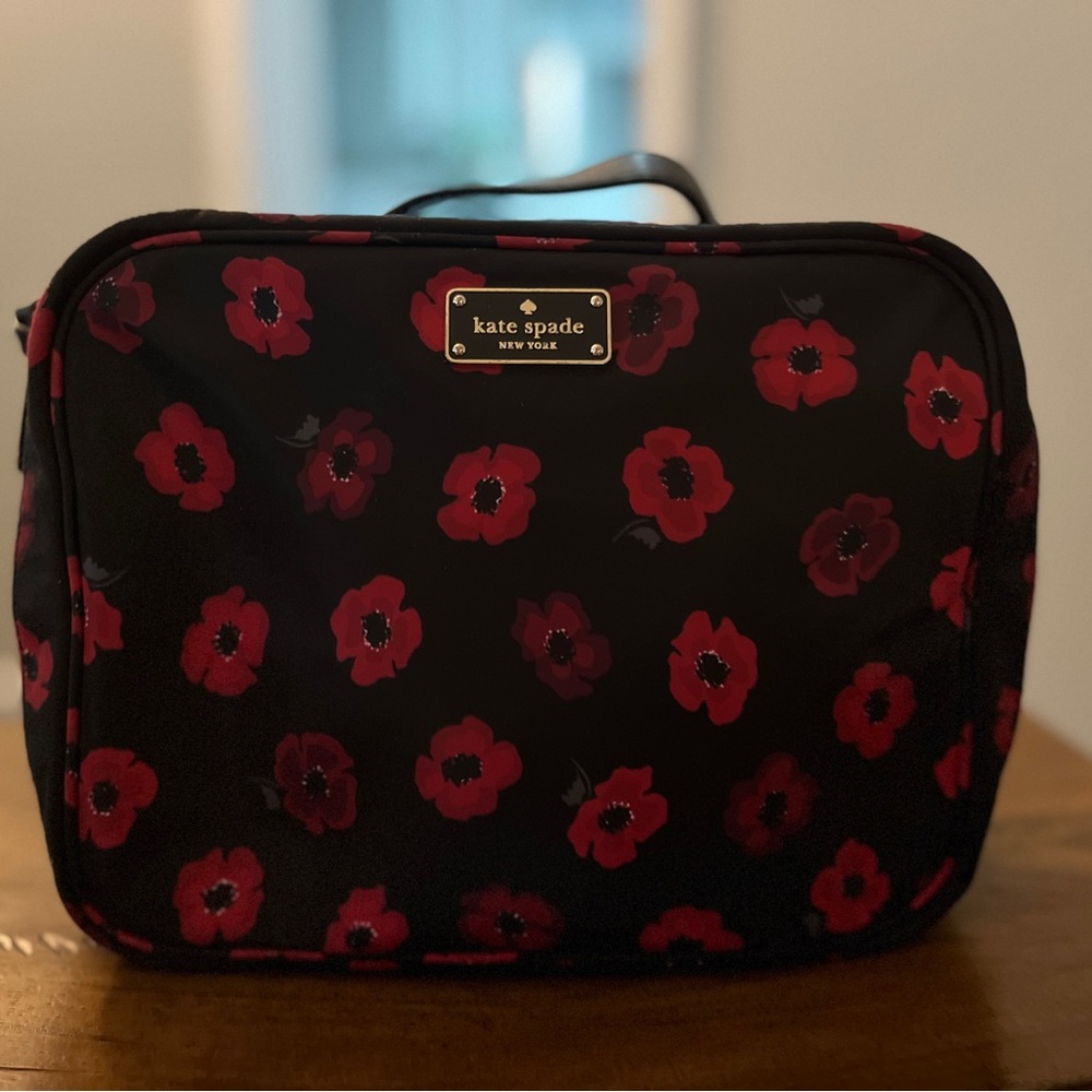 Kate Spade Black Floral Women's Cosmetic Bag